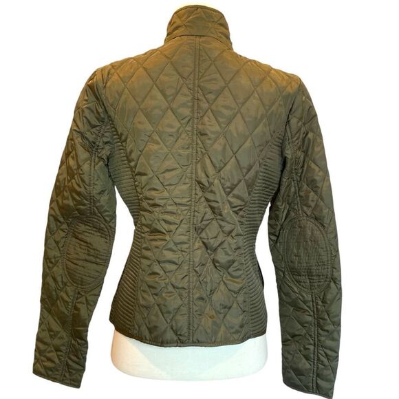 Banana Republic Green Quilted Equestrian Front Zip Field Jacket Women's XS - Picture 2 of 10